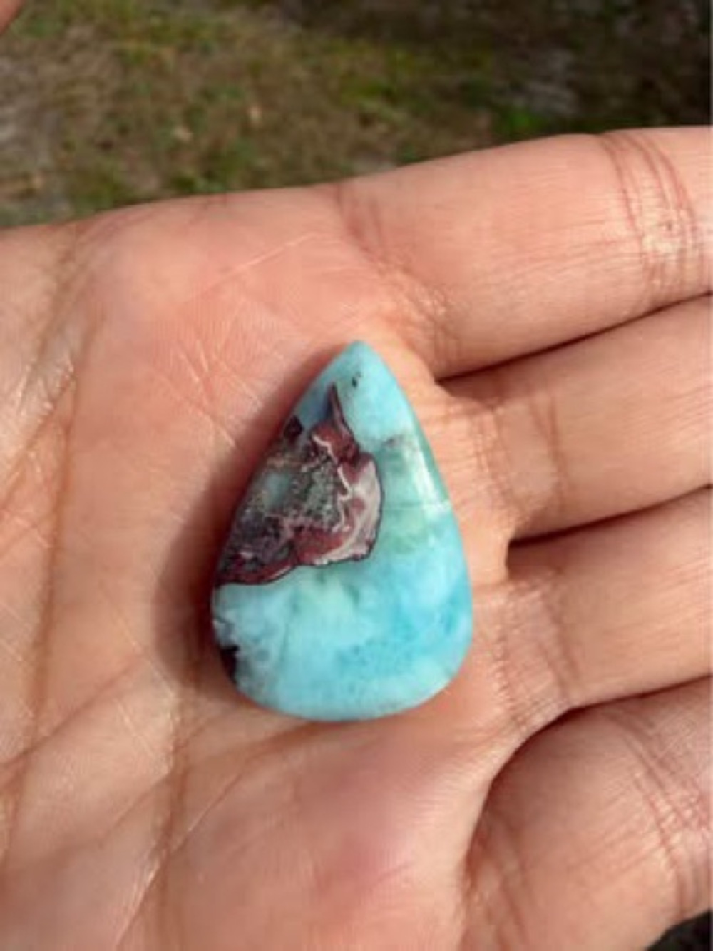 Rare Red Moss Larimar Cabochon – 7.1g